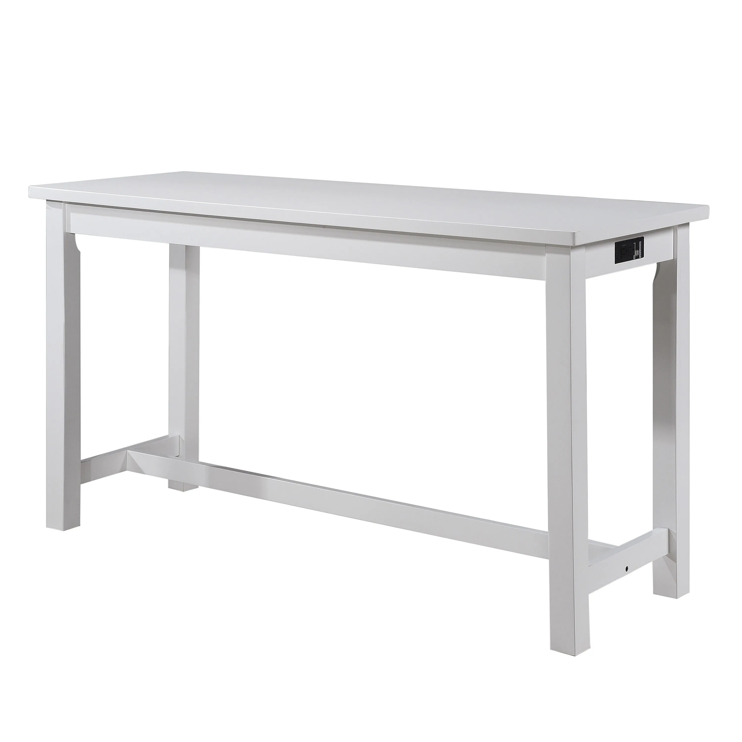 1 Drawer Counter Height Table With Backless Stools,Set Of 4,White And Gray By Benzara