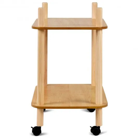 2 Tier Rolling Utility Storage Rack Serving Cart