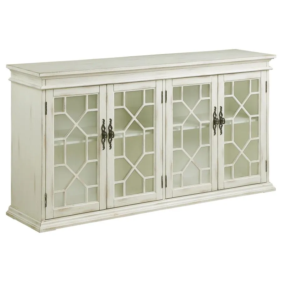 4-door Accent Cabinet with Adjustable Shelves White