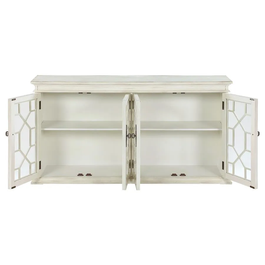 4-door Accent Cabinet with Adjustable Shelves White