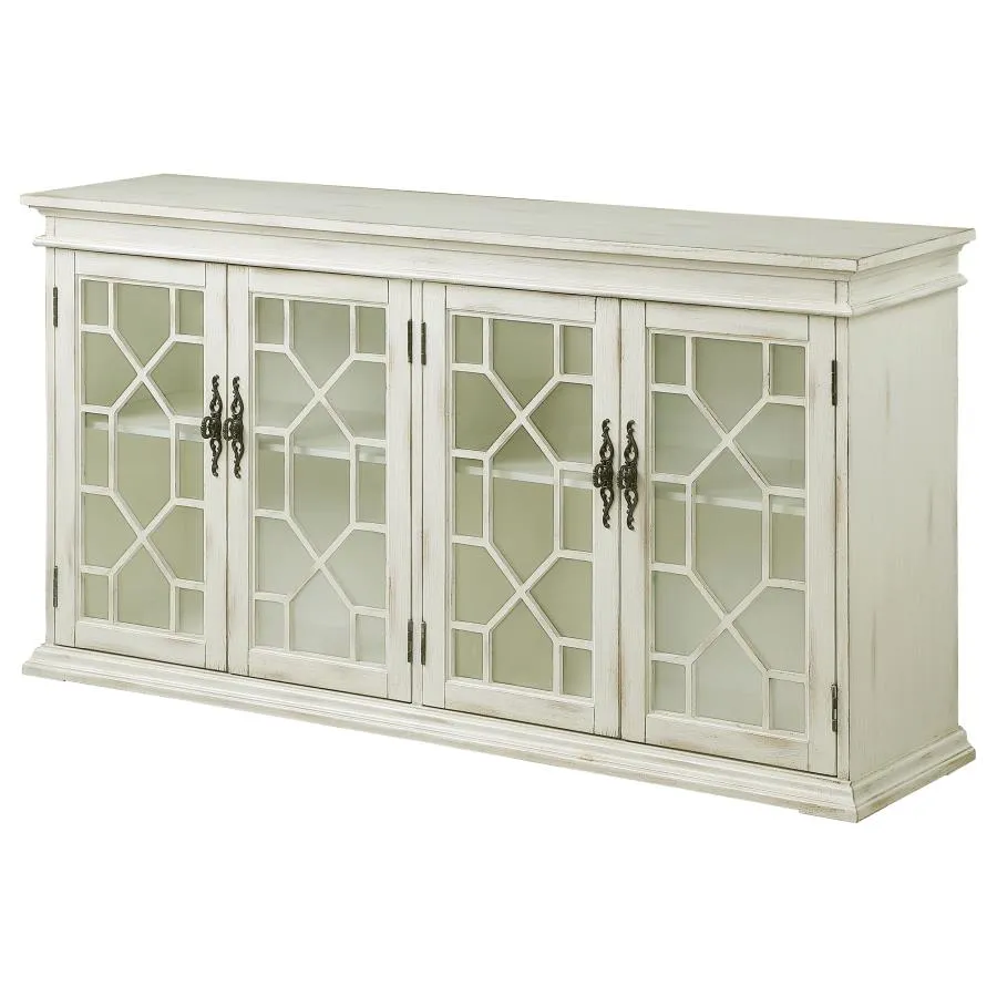 4-door Accent Cabinet with Adjustable Shelves White