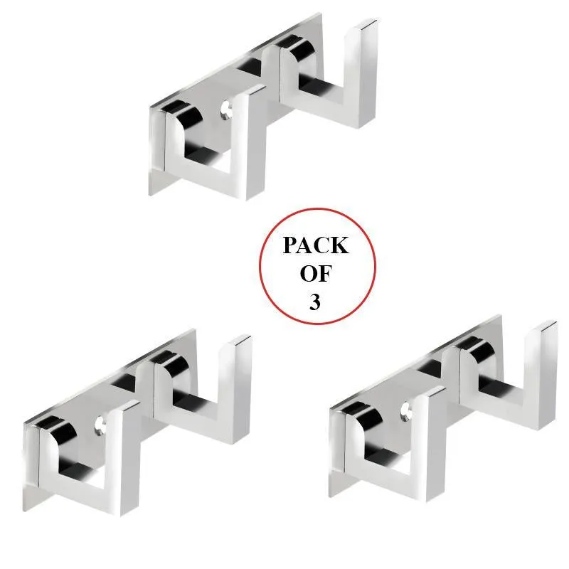 472_2 Pin Cloth Hanger Bathroom Wall Door Hooks For Hanging keys,Clothes Holder Hook Rail (Pack of 3)