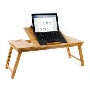 Aleratec Natural Bamboo Tablet Laptop Up to 15" Cooling Stand with Fan Table