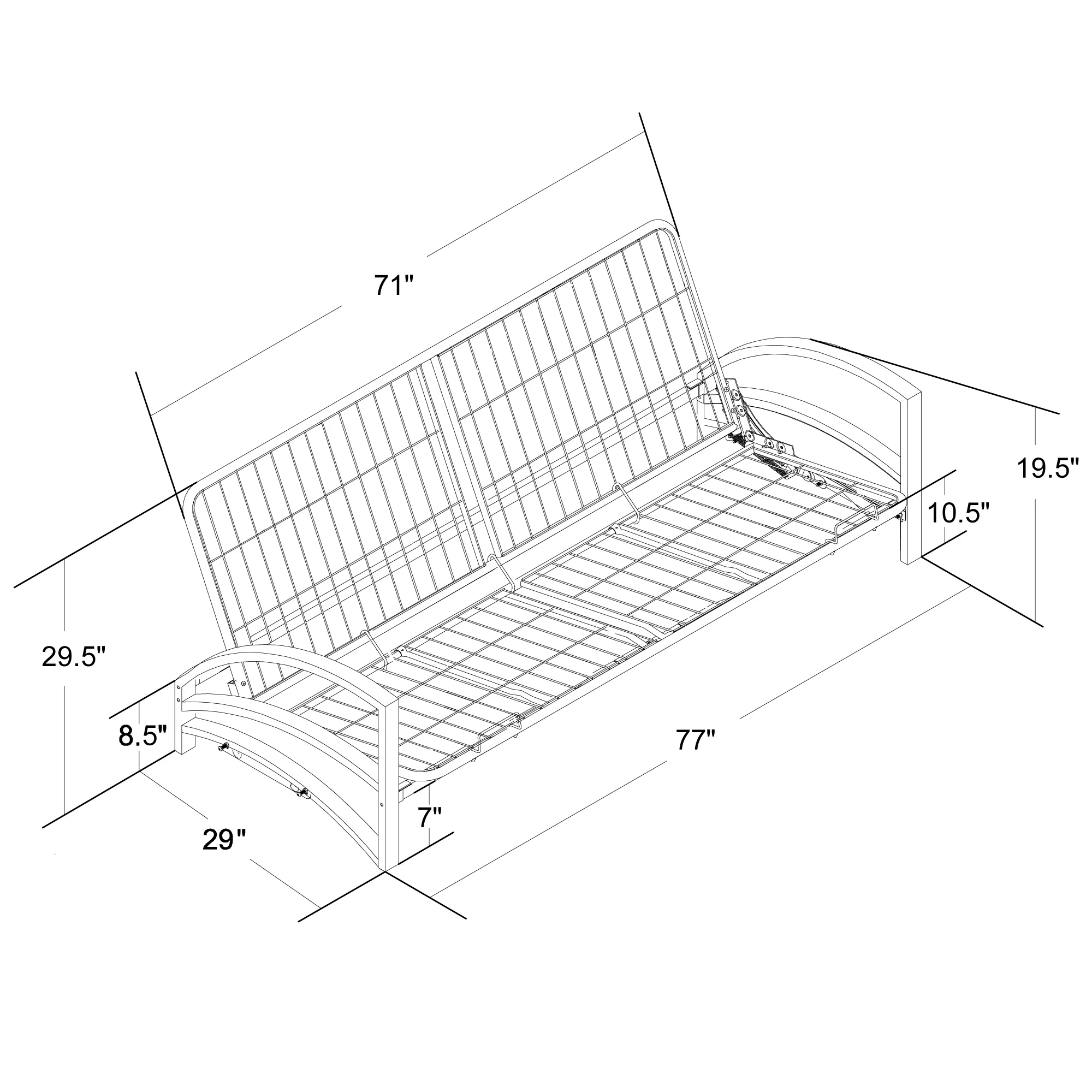 Alessa Metal Futon Frame