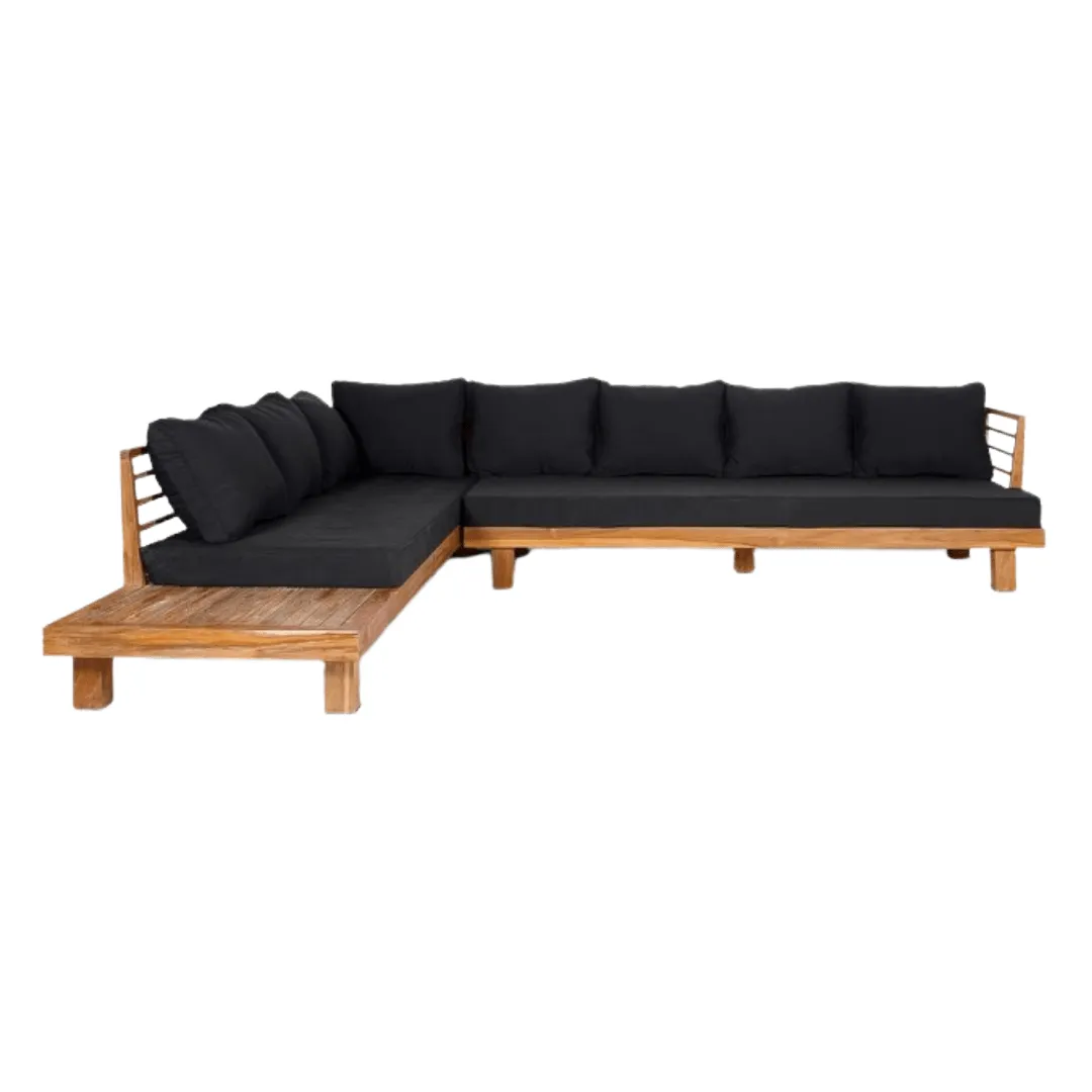 Amaya L Shape Sofa | Black