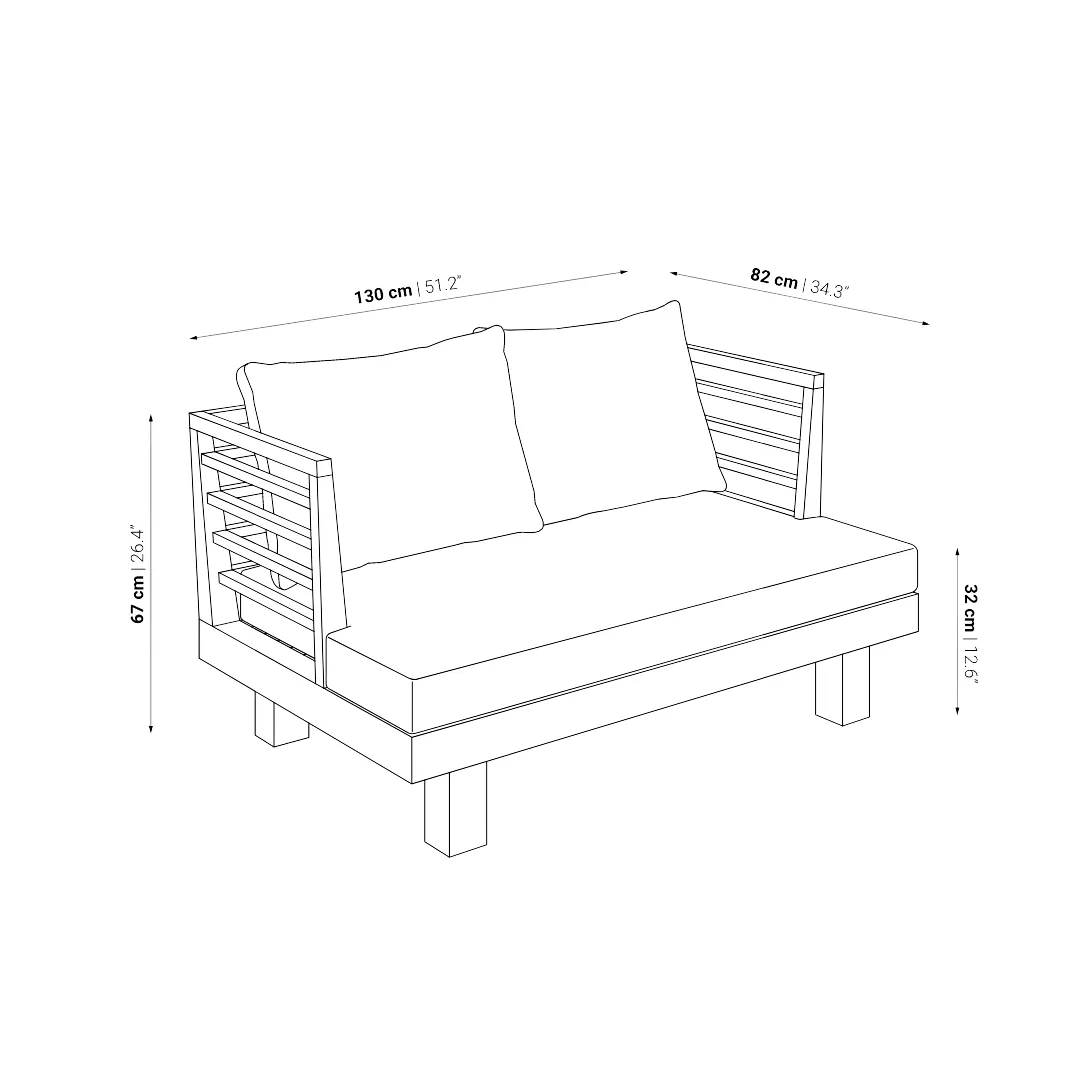 Amaya Two Seater Sofa | White