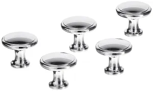 AmazonBasics Modern Top Ring Cabinet Knob 1.16in Diameter Polished Chrome 25Pack