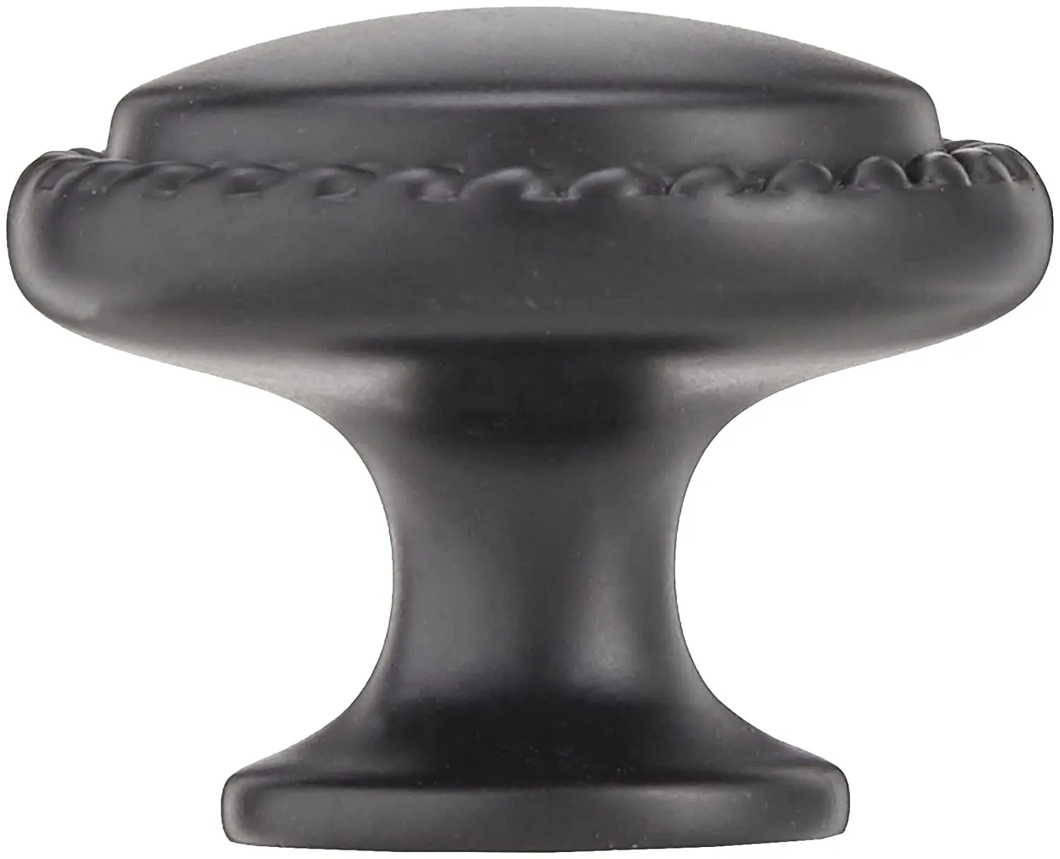 AmazonBasics Round Braided Cabinet Knob 1.25in Diameter Flat Black 25Pack