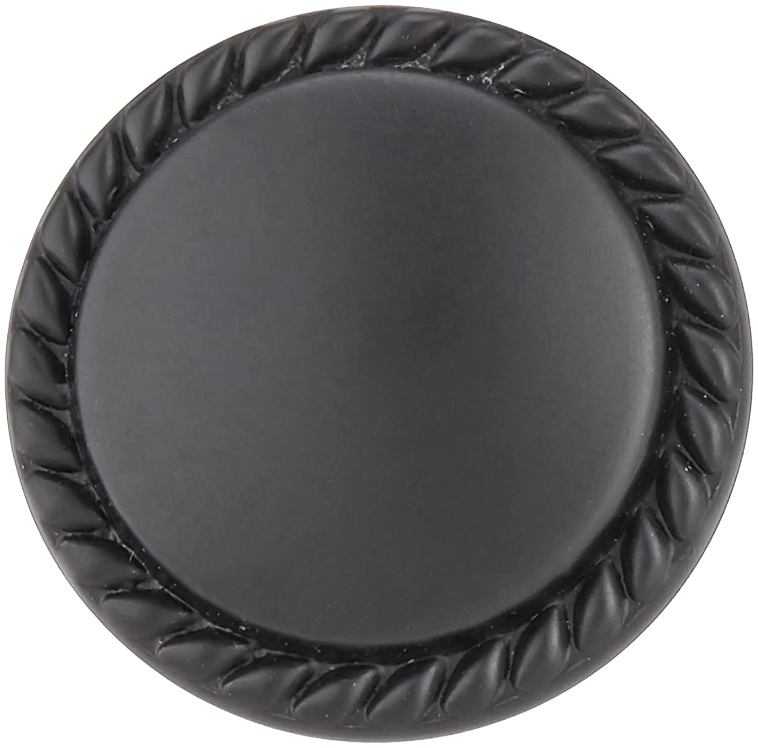 AmazonBasics Round Braided Cabinet Knob 1.25in Diameter Flat Black 25Pack