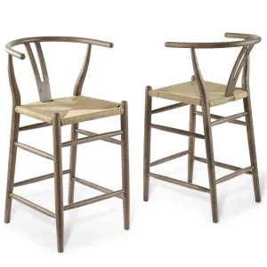 Amish Wood Counter Stool Set of 2