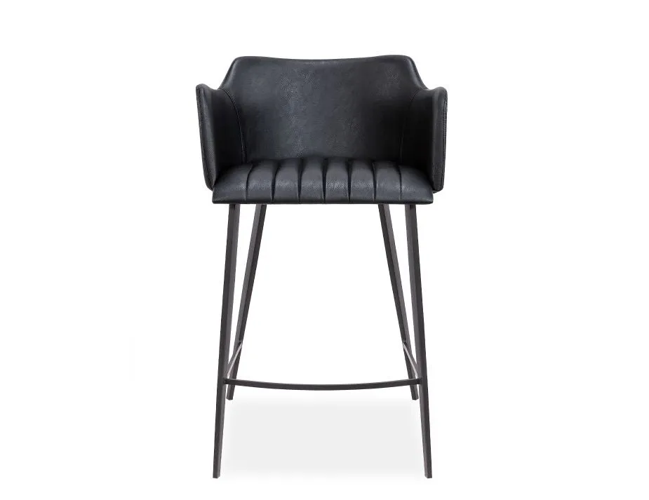 Andorra Bar Stool Vintage Black Seat - 75cm Seat Height Commercial Bar