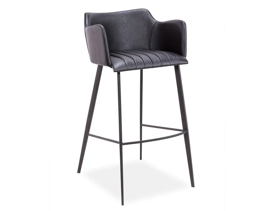 Andorra Bar Stool Vintage Black Seat - 75cm Seat Height Commercial Bar