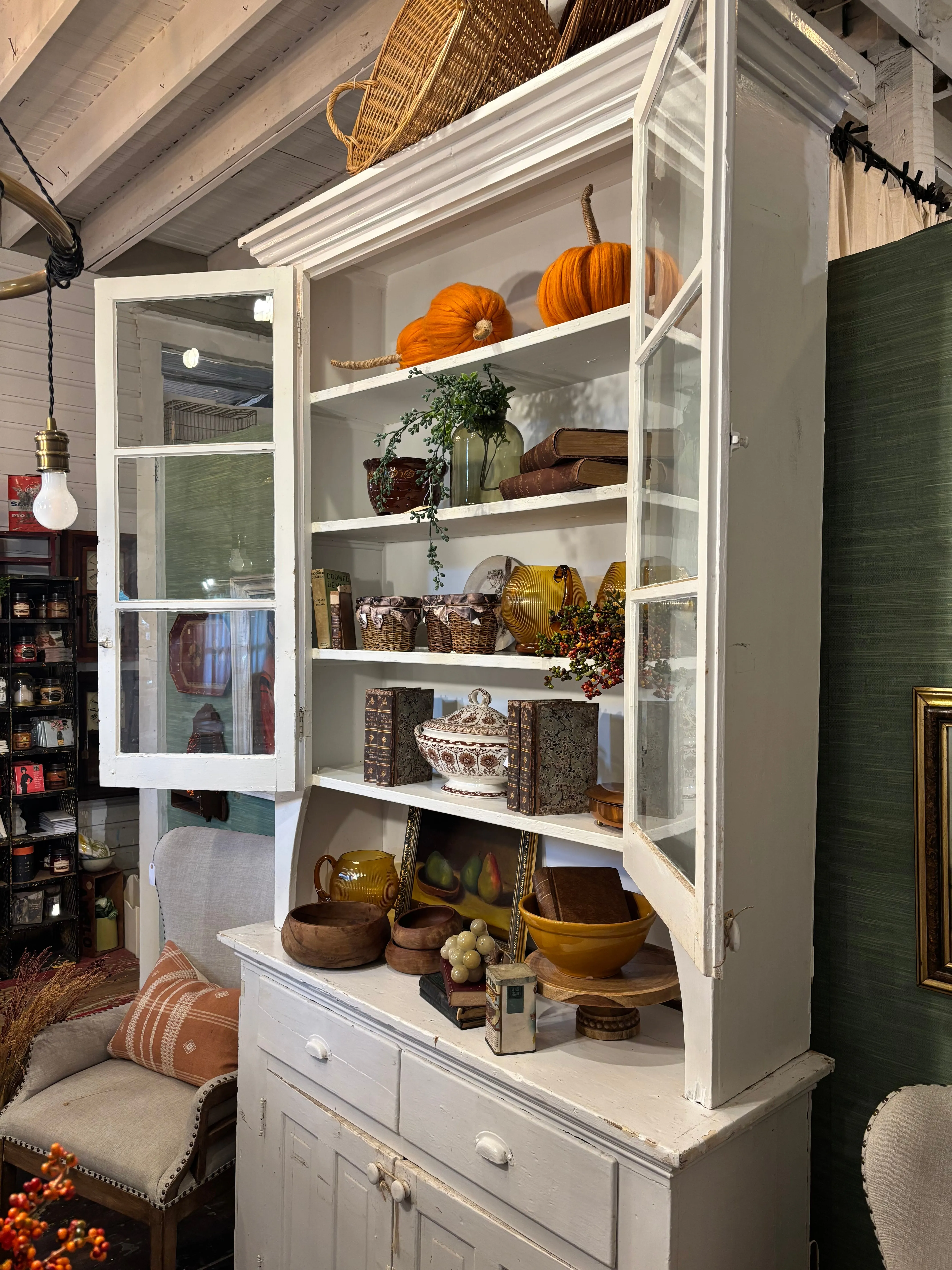 Antique Country Store Display Cabinet