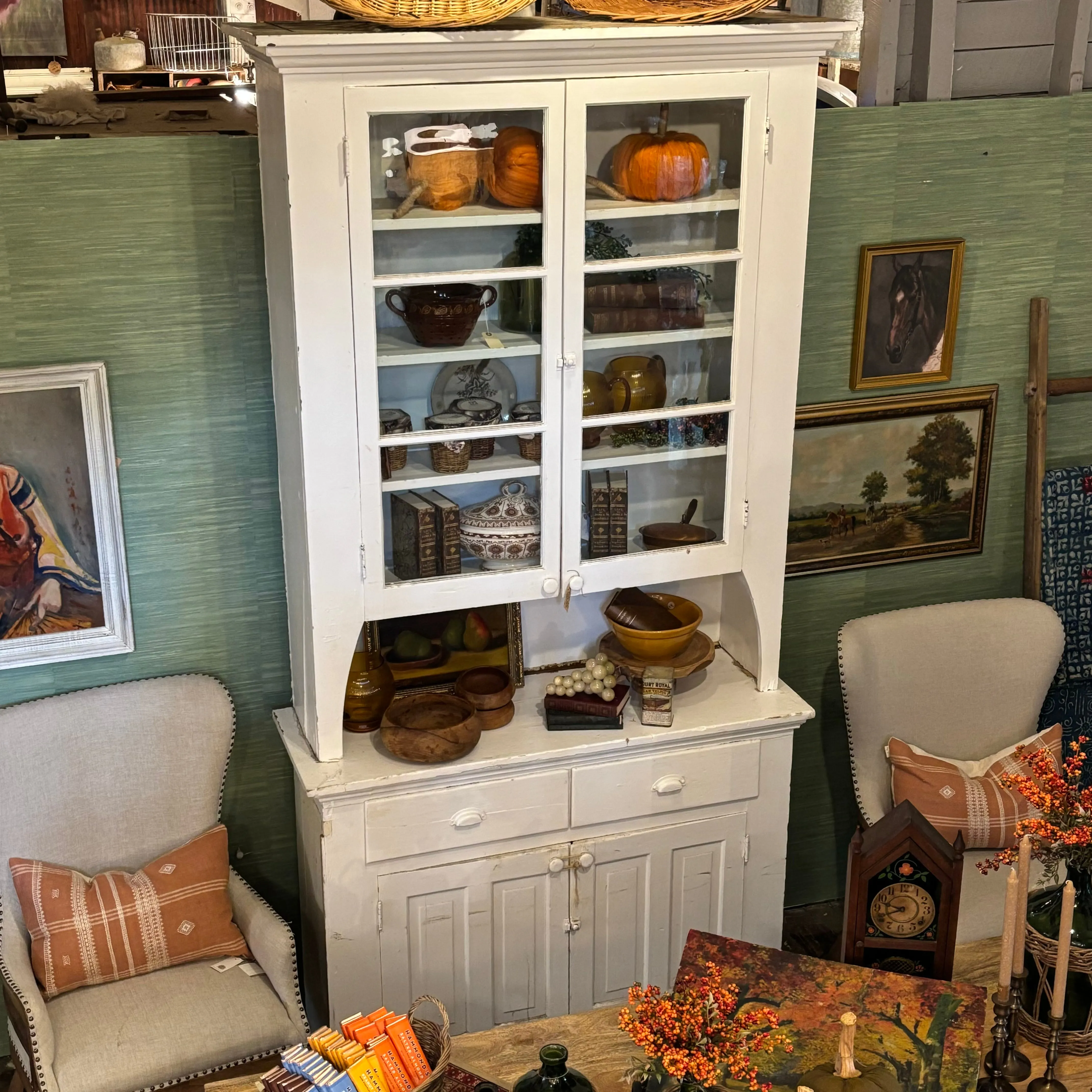 Antique Country Store Display Cabinet