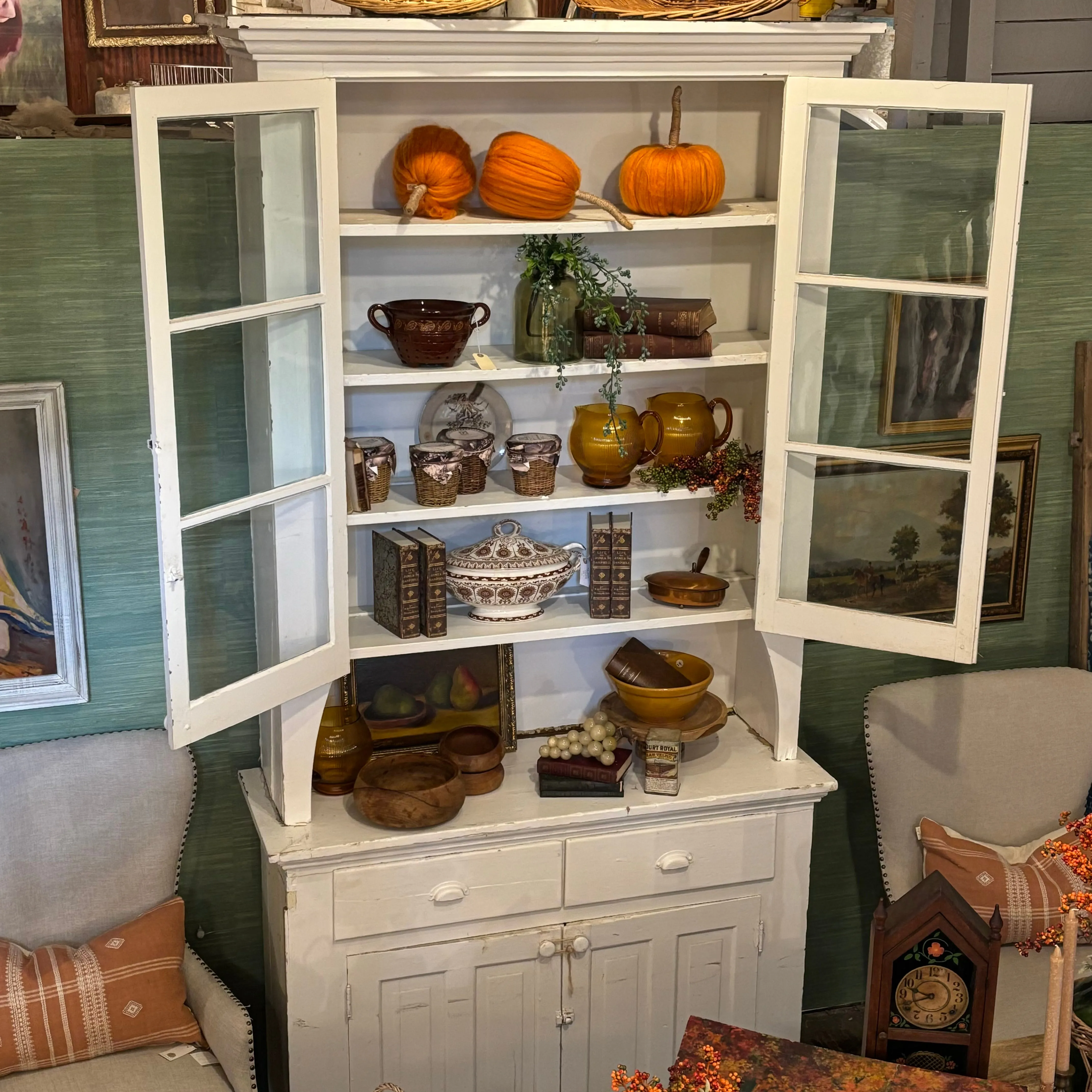 Antique Country Store Display Cabinet