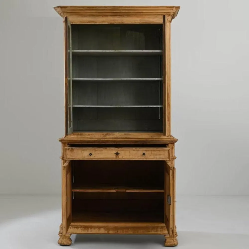 Antique French Gold Wood Cabinet, Circa 1870