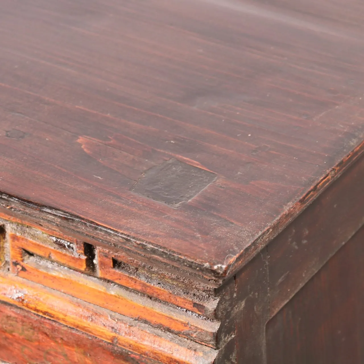 Antique Painted Tibetan Altar Cabinet - 19thC