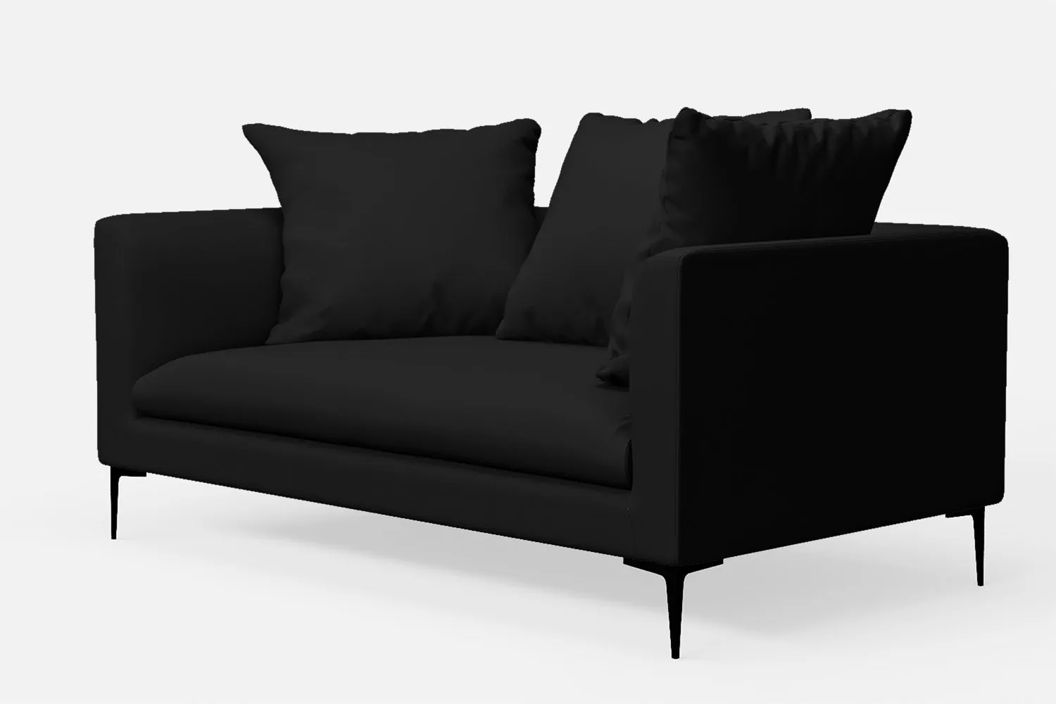 Aprilia 2 Seater Sofa Black Leather