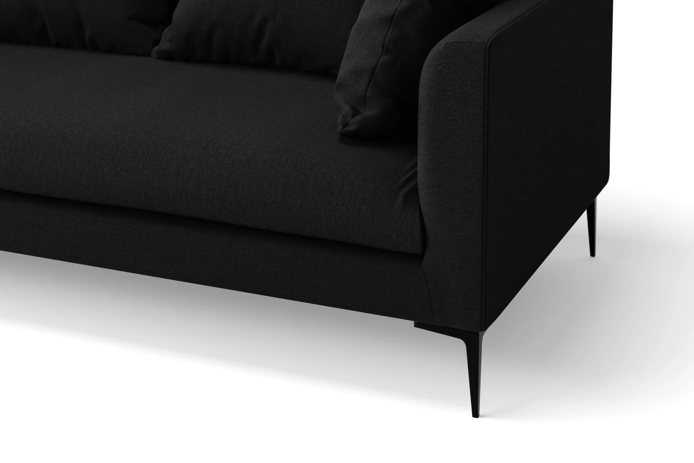 Aprilia 2 Seater Sofa Black Linen Fabric