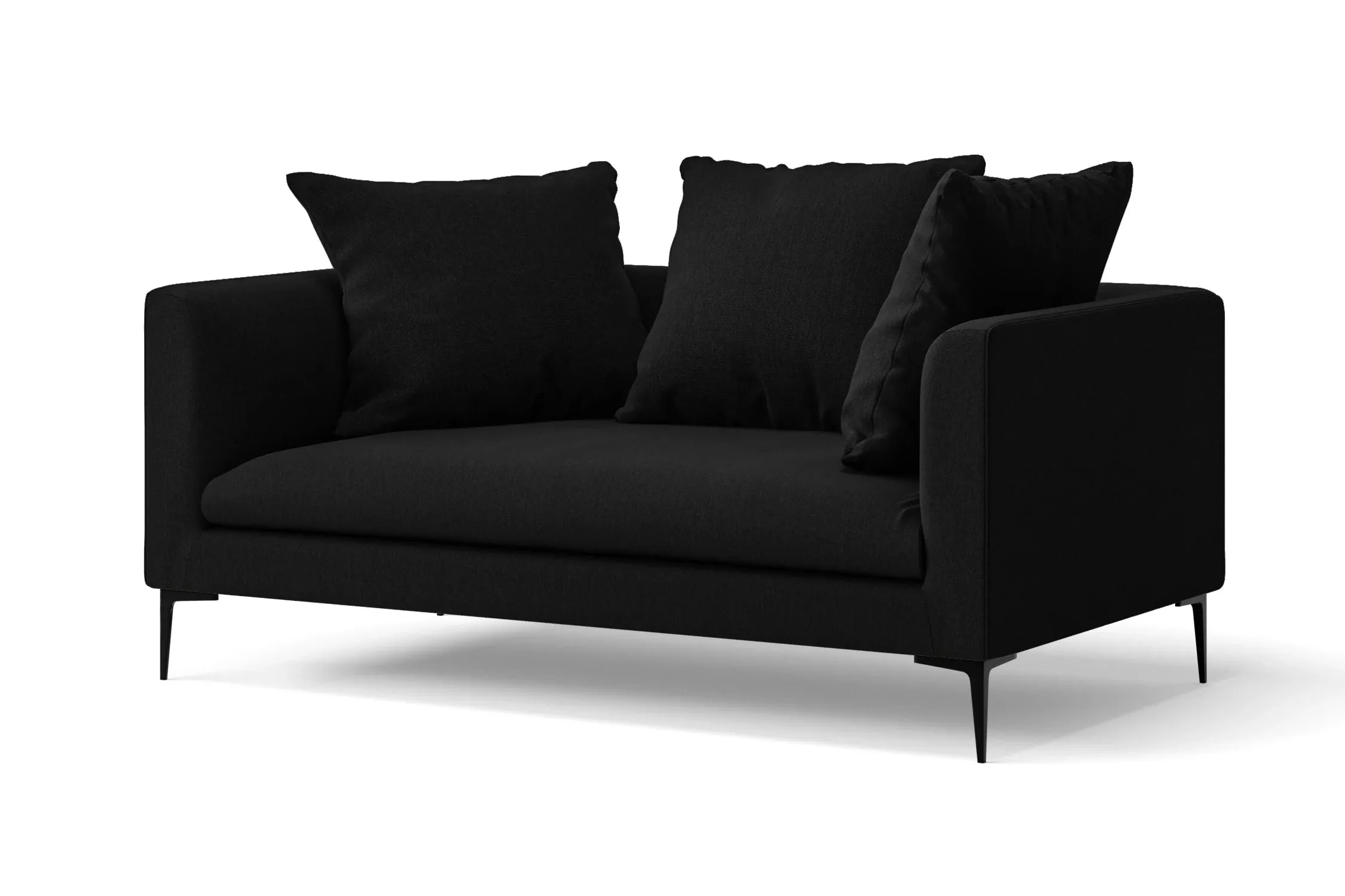 Aprilia 2 Seater Sofa Black Linen Fabric