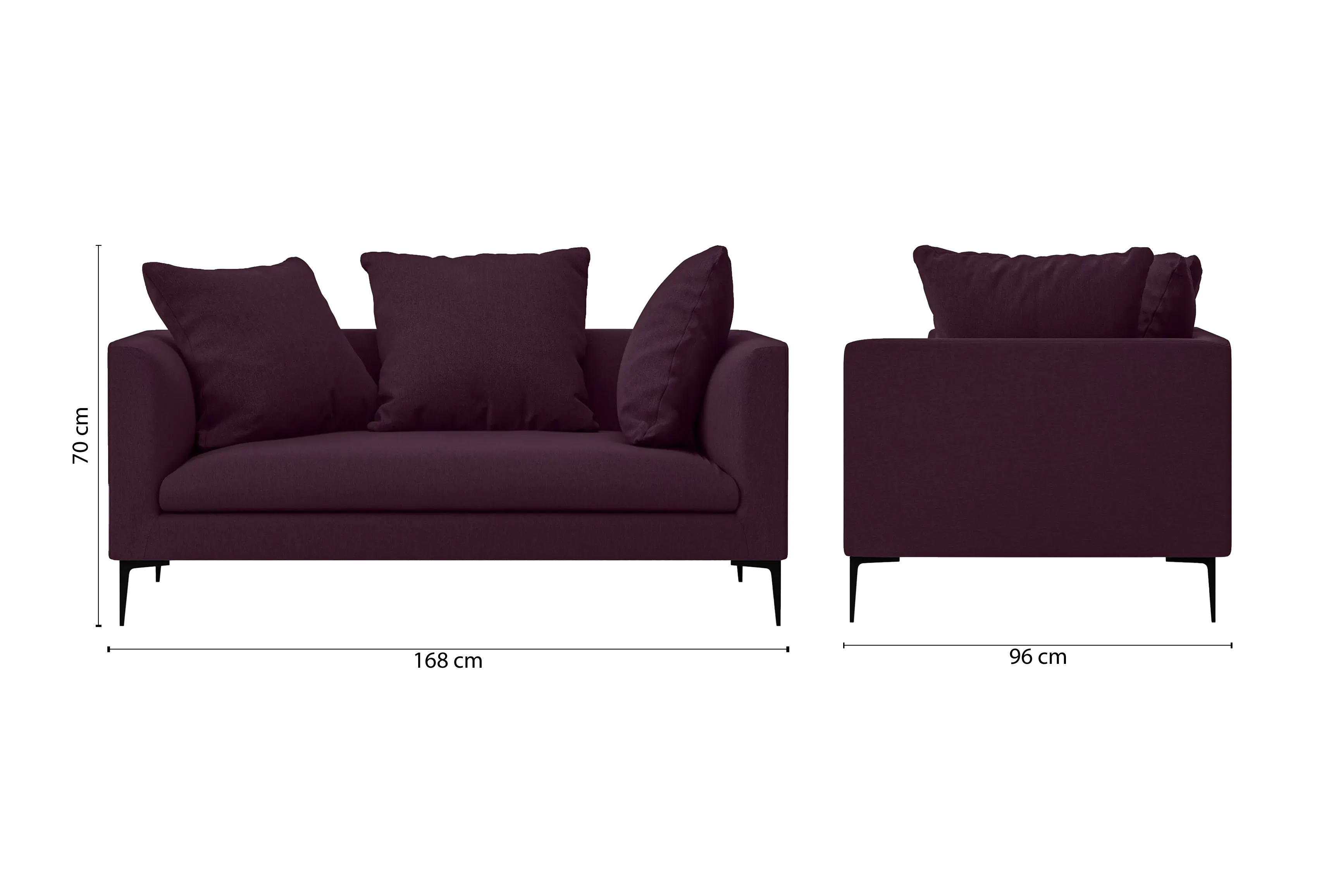 Aprilia 2 Seater Sofa Purple Linen Fabric