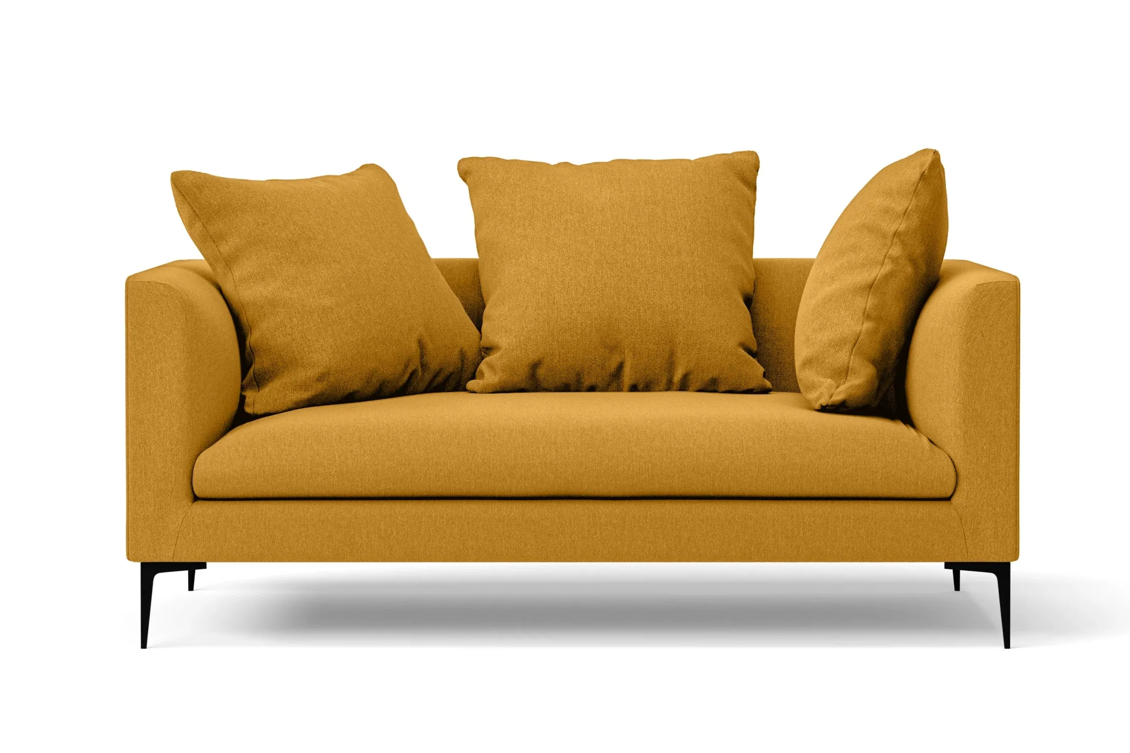 Aprilia 2 Seater Sofa Yellow Linen Fabric