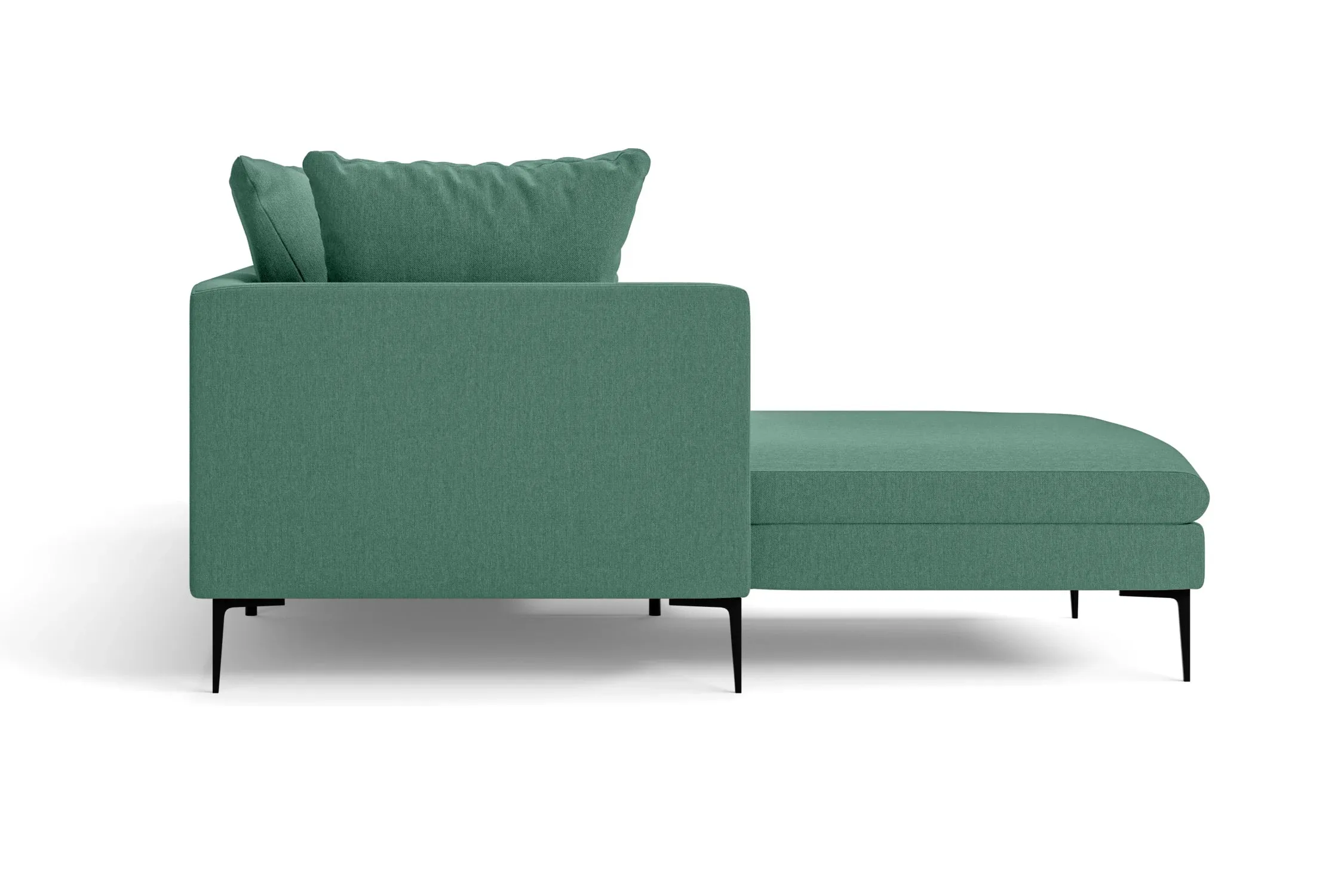 Aprilia 3 Seater Left Hand Facing Chaise Lounge Corner Sofa Mint Green Linen Fabric