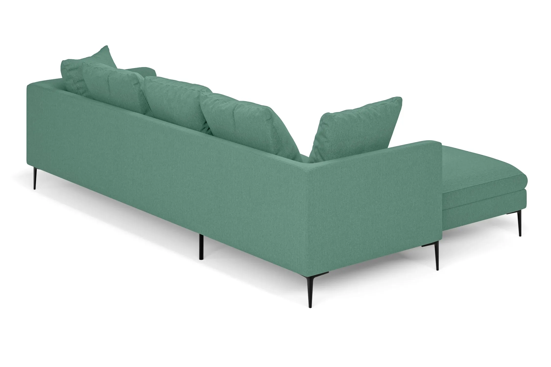 Aprilia 3 Seater Left Hand Facing Chaise Lounge Corner Sofa Mint Green Linen Fabric