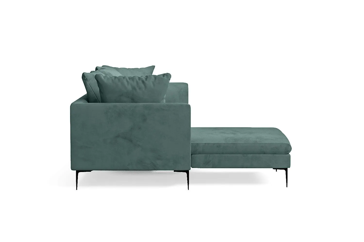 Aprilia 3 Seater Left Hand Facing Chaise Lounge Corner Sofa Teal Velvet