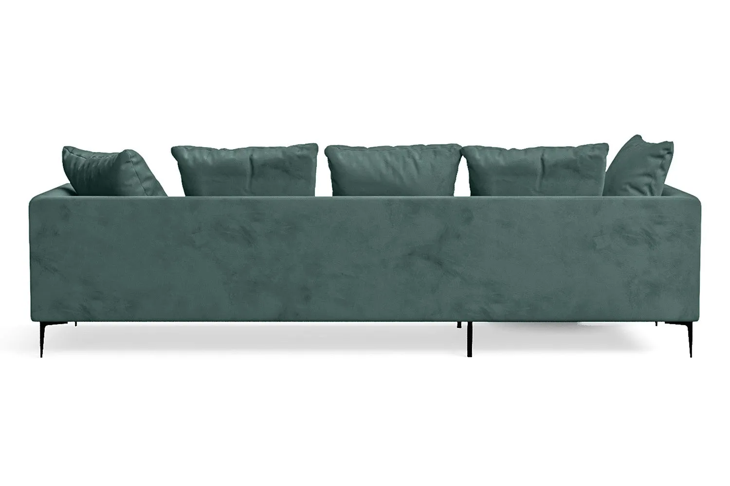 Aprilia 3 Seater Left Hand Facing Chaise Lounge Corner Sofa Teal Velvet