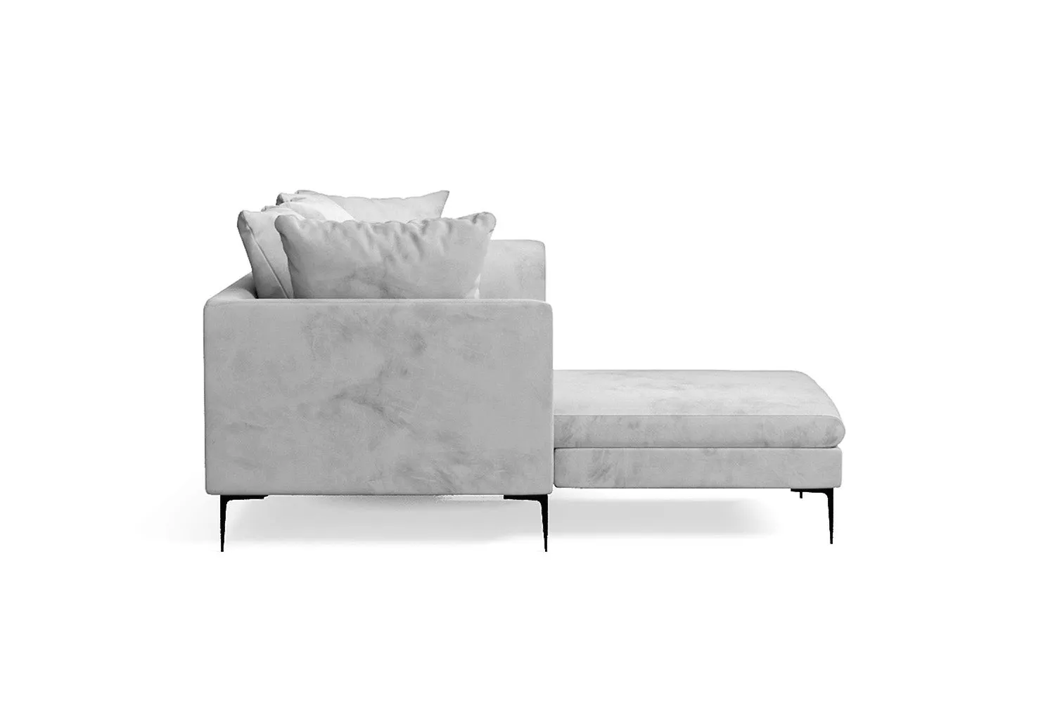 Aprilia 3 Seater Left Hand Facing Chaise Lounge Corner Sofa White Velvet