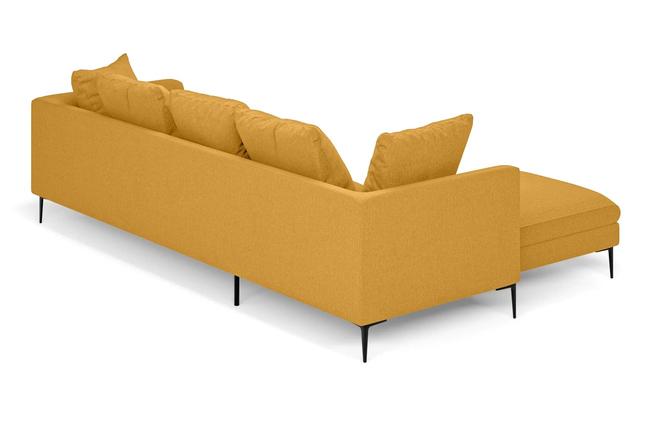 Aprilia 3 Seater Left Hand Facing Chaise Lounge Corner Sofa Yellow Linen Fabric