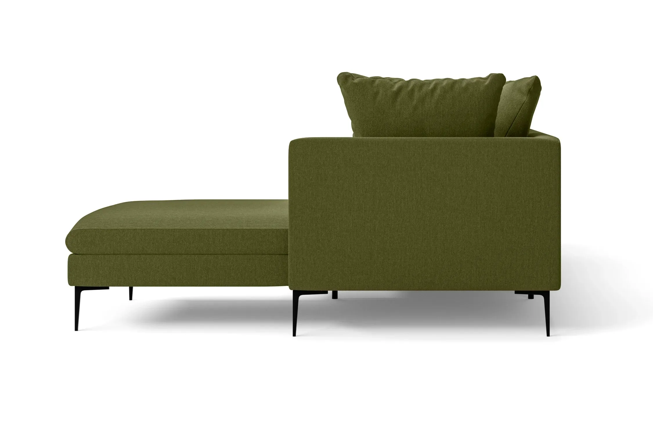 Aprilia 3 Seater Right Hand Facing Chaise Lounge Corner Sofa Olive Linen Fabric