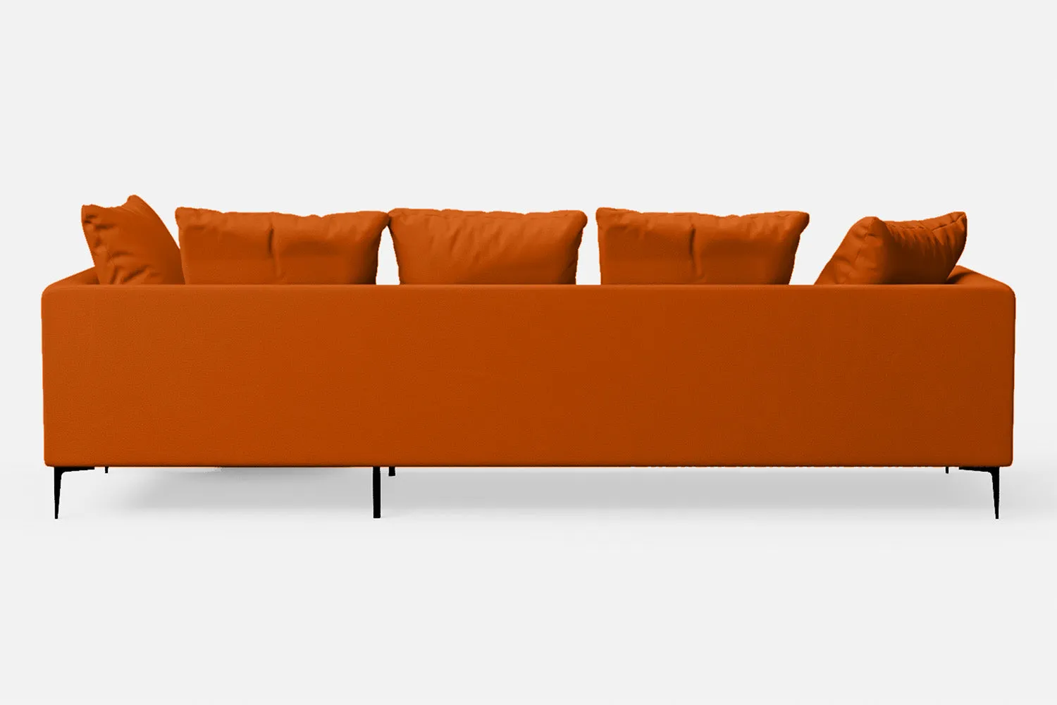 Aprilia 3 Seater Right Hand Facing Chaise Lounge Corner Sofa Orange Leather