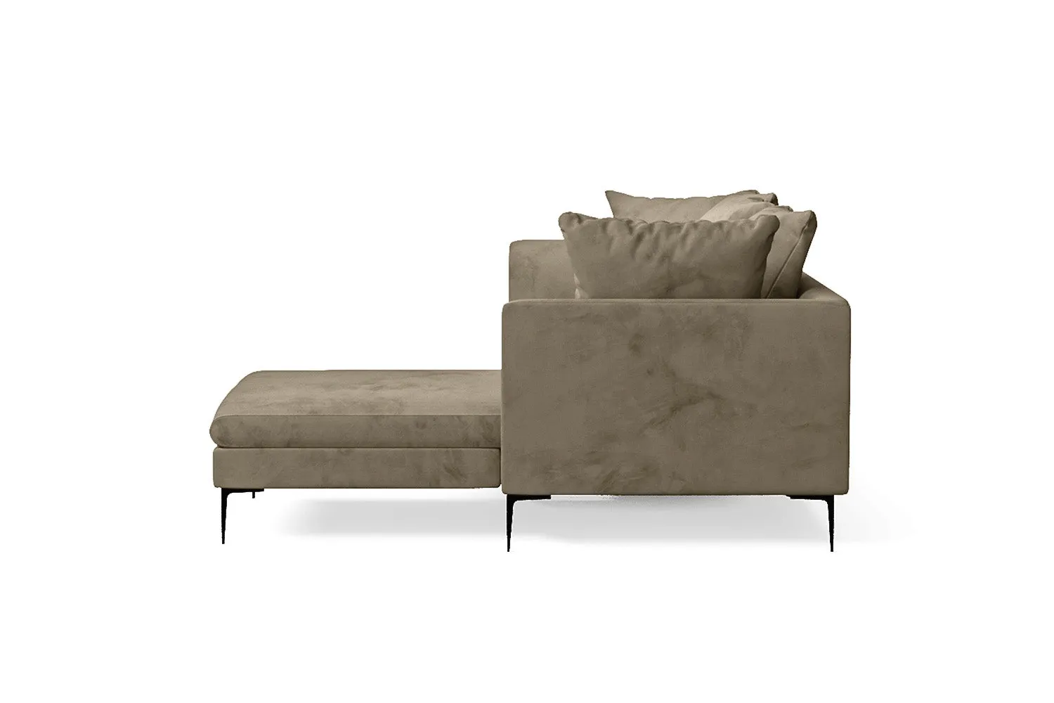 Aprilia 3 Seater Right Hand Facing Chaise Lounge Corner Sofa Sand Velvet