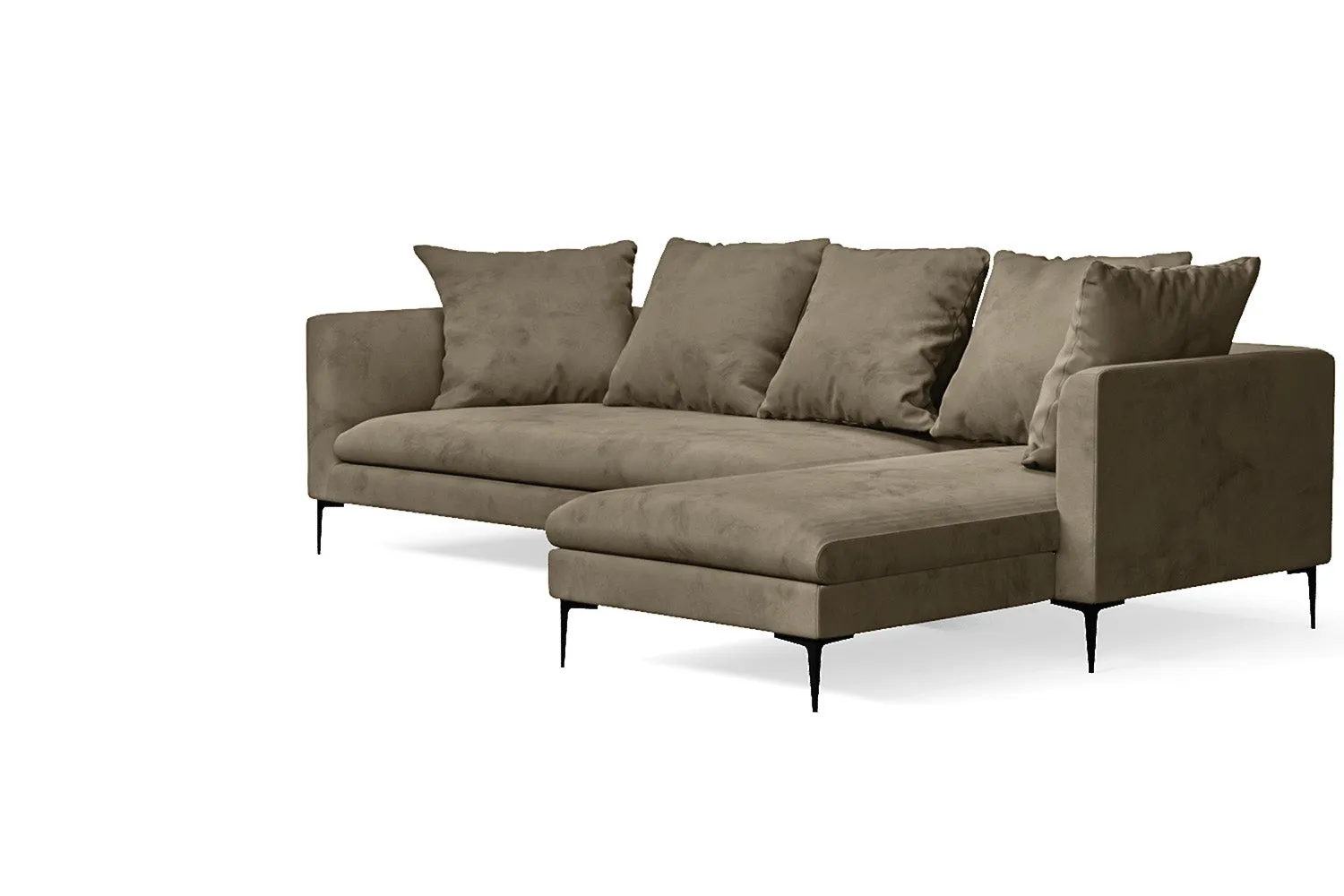 Aprilia 3 Seater Right Hand Facing Chaise Lounge Corner Sofa Sand Velvet