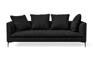 Aprilia 3 Seater Sofa Black Velvet