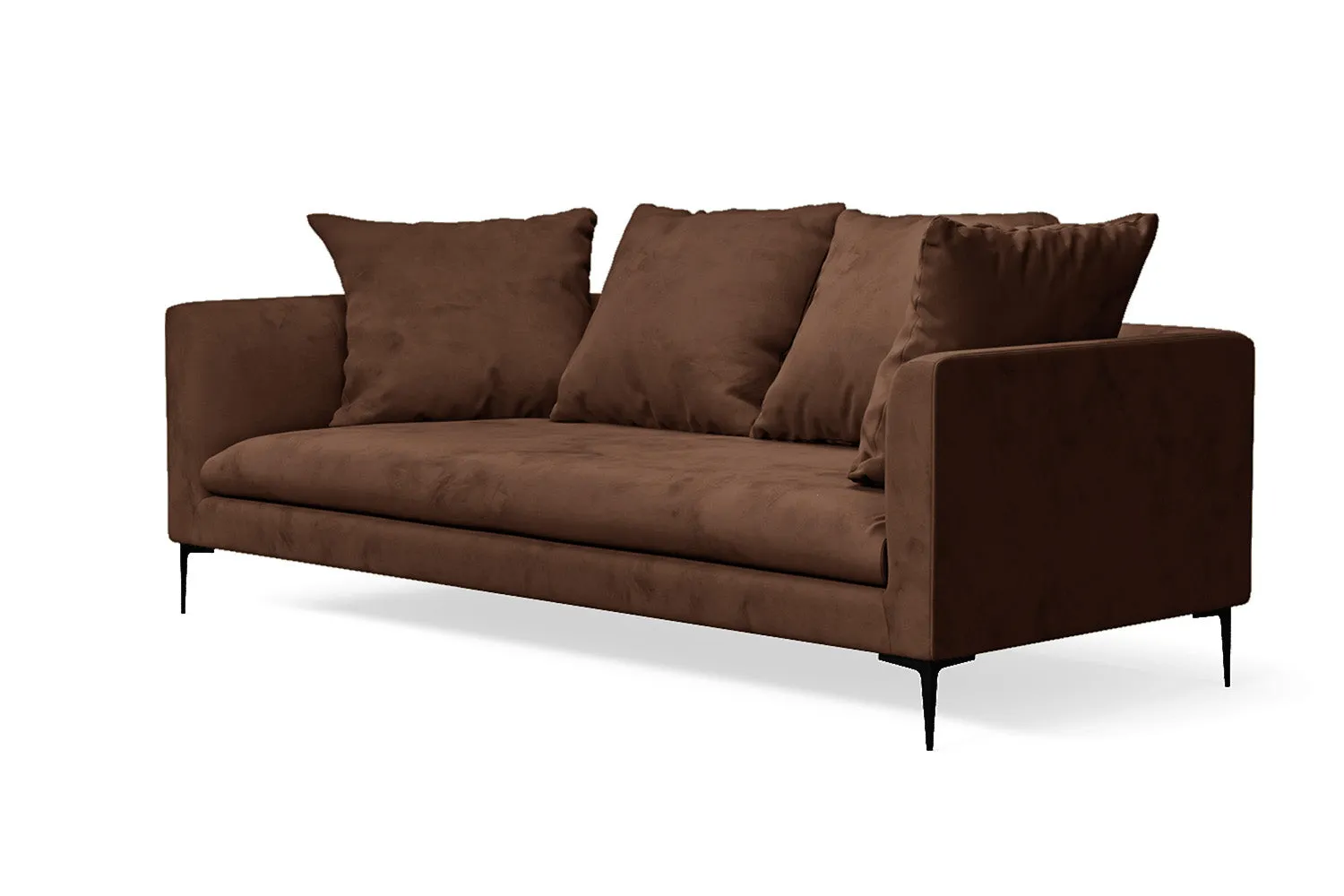 Aprilia 3 Seater Sofa Coffee Brown Velvet