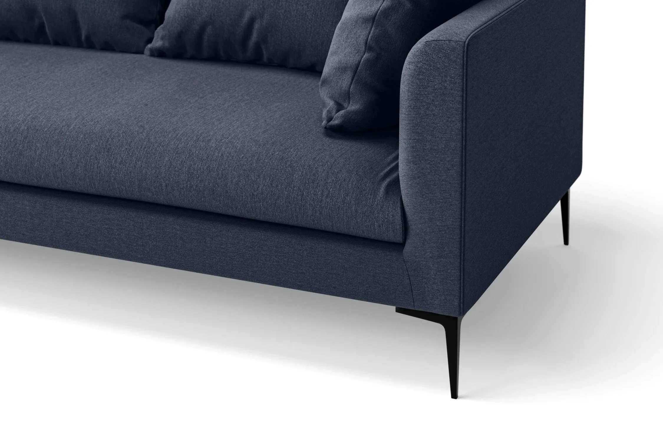 Aprilia 3 Seater Sofa Dark Blue Linen Fabric