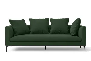 Aprilia 3 Seater Sofa Forest Green Linen Fabric