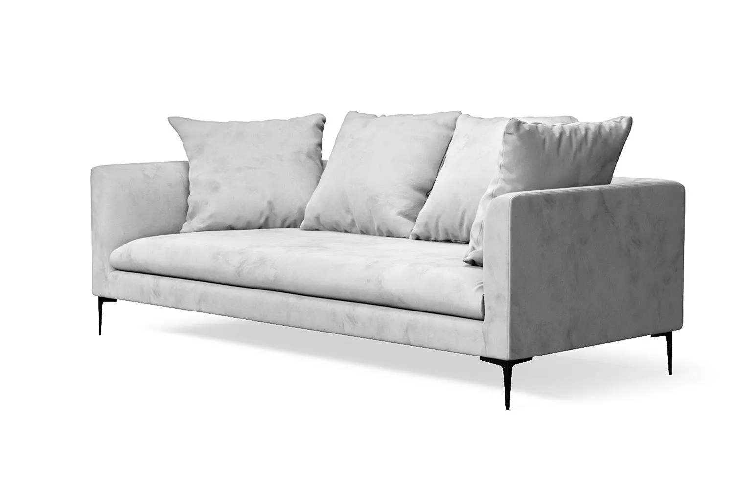 Aprilia 3 Seater Sofa White Velvet