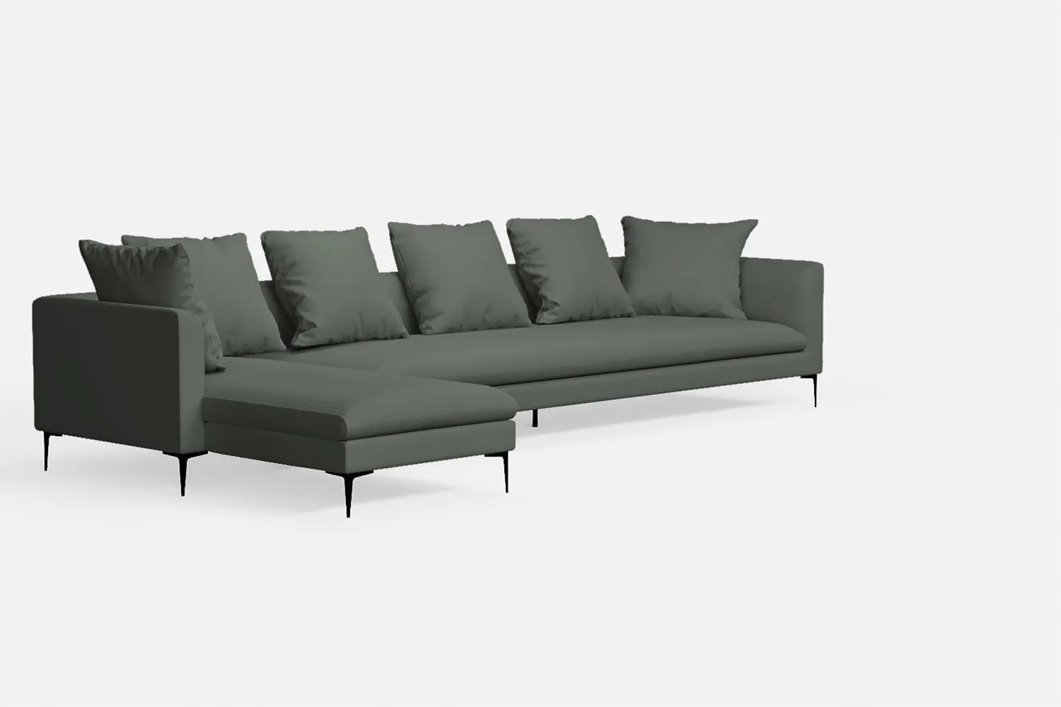 Aprilia 4 Seater Left Hand Facing Chaise Lounge Corner Sofa Lush Leather