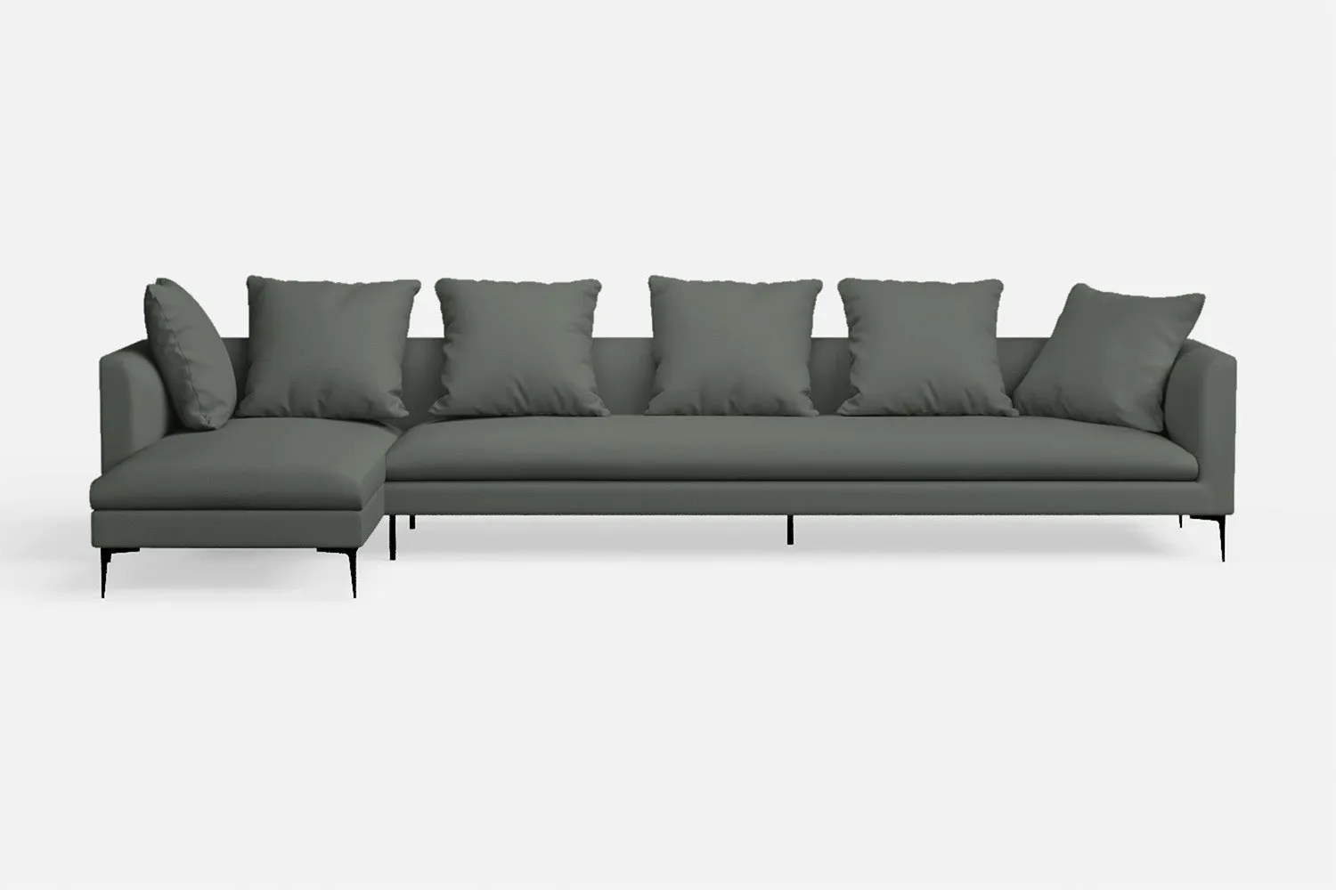 Aprilia 4 Seater Left Hand Facing Chaise Lounge Corner Sofa Lush Leather