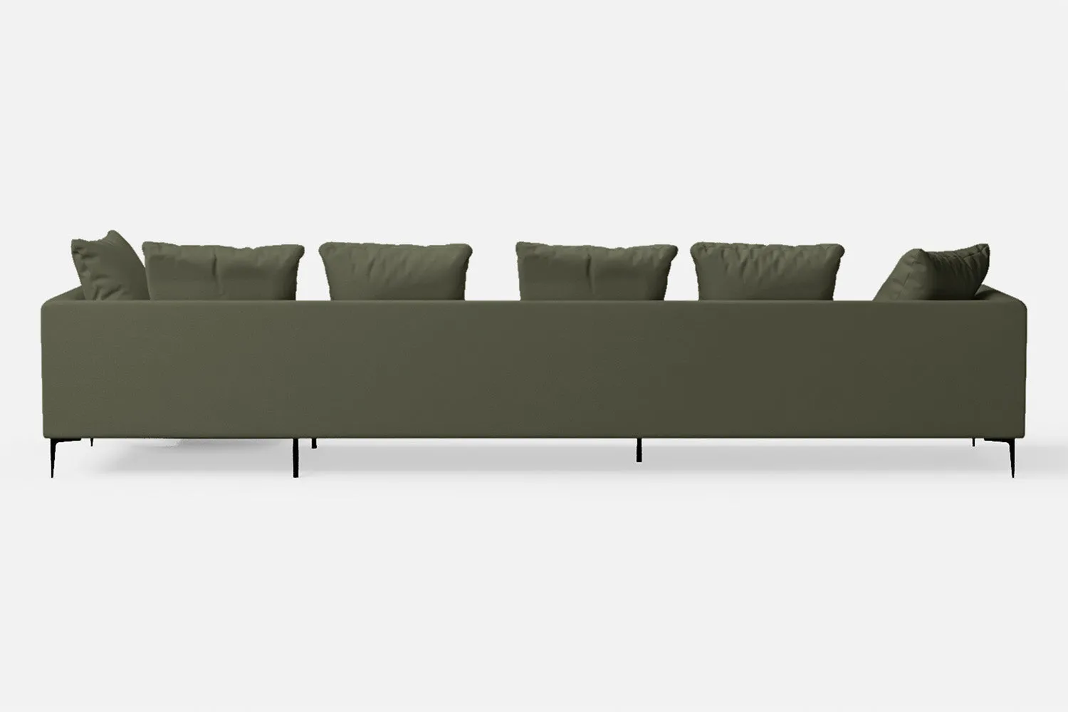 Aprilia 4 Seater Right Hand Facing Chaise Lounge Corner Sofa Sage Leather