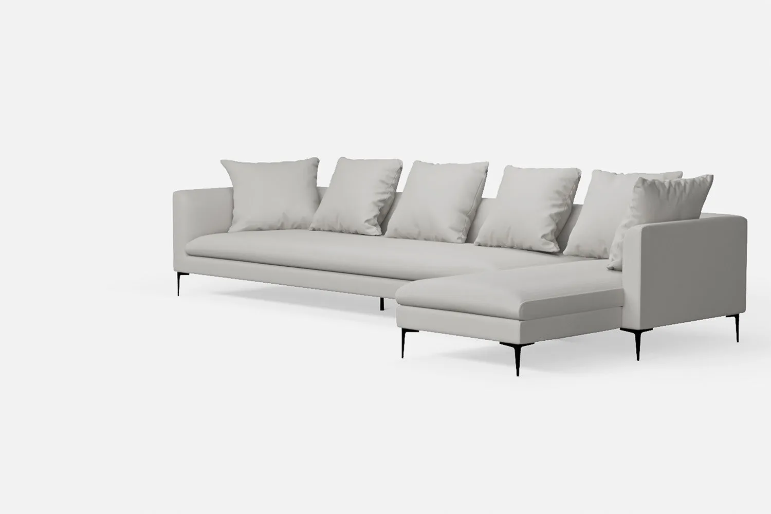 Aprilia 4 Seater Right Hand Facing Chaise Lounge Corner Sofa White Leather