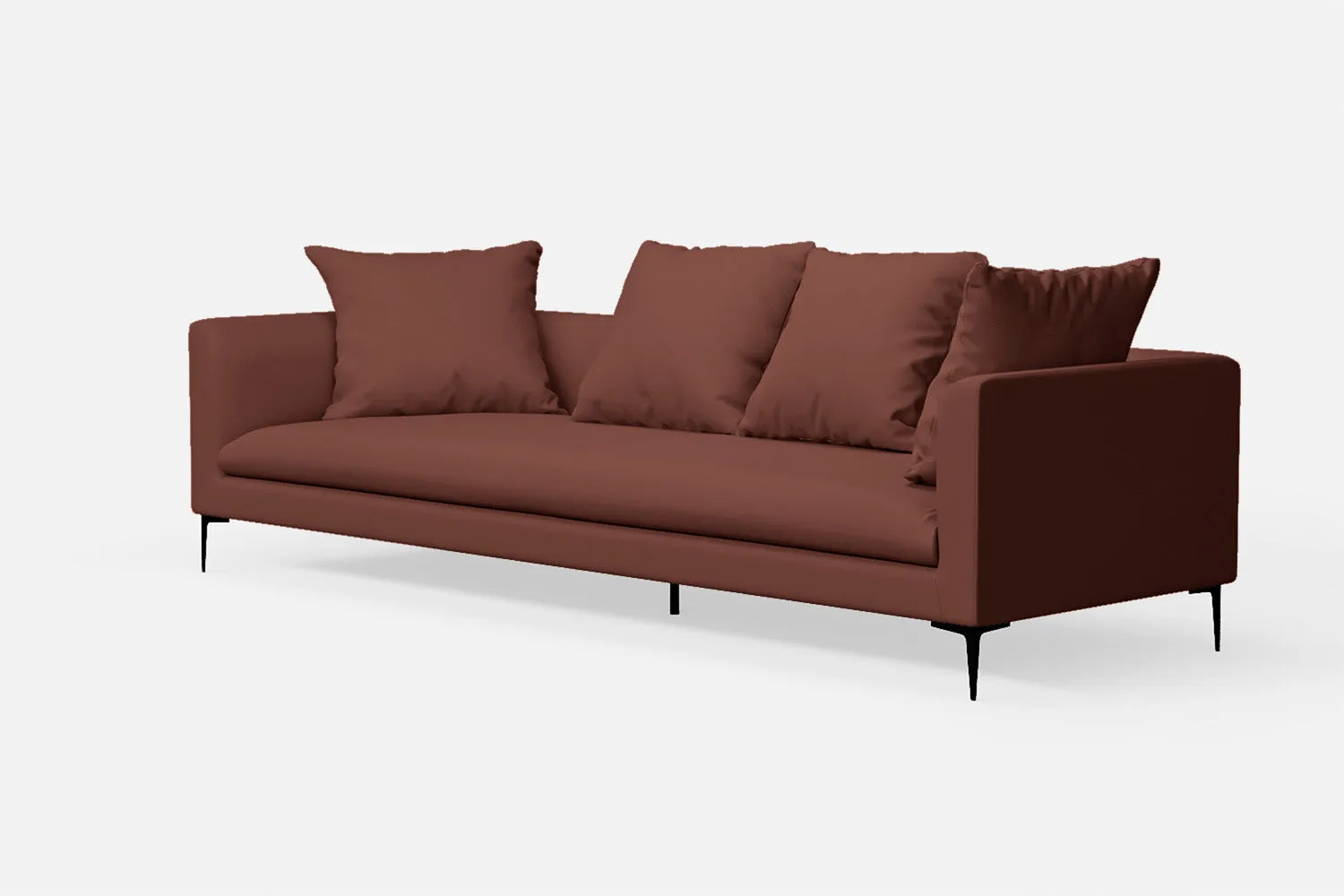 Aprilia 4 Seater Sofa Mauve Leather