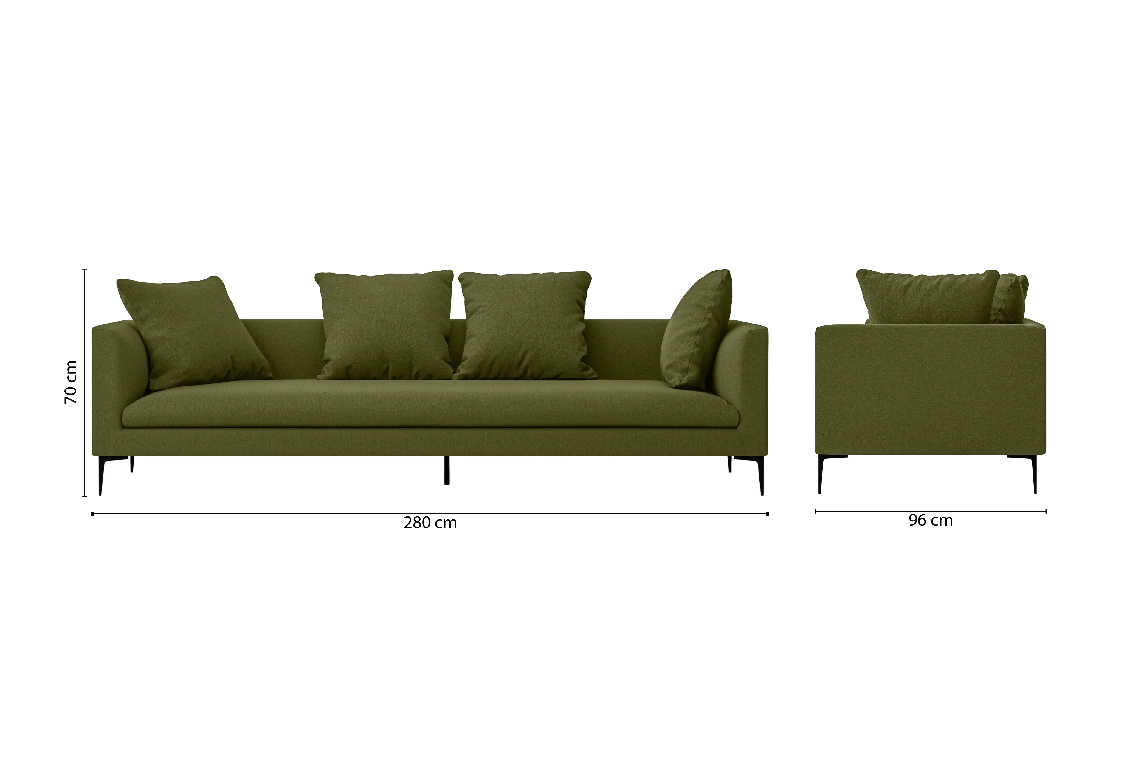 Aprilia 4 Seater Sofa Olive Linen Fabric