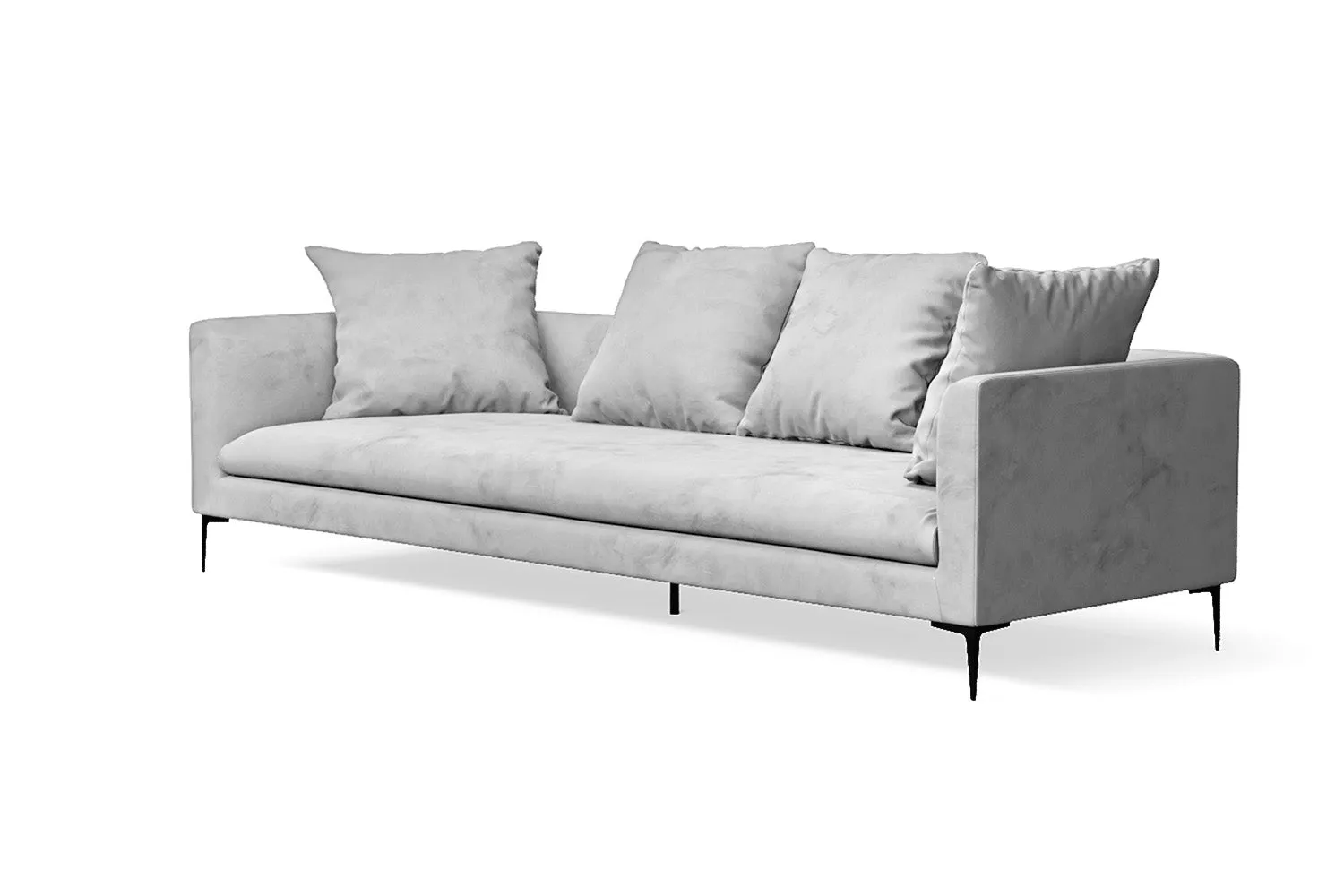 Aprilia 4 Seater Sofa White Velvet