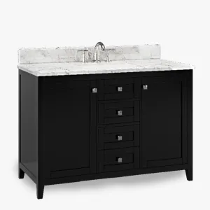 Beck Espresso Freestanding Vanity Cabinet with Single Basin Integrated Sink and Countertop - Two Doors, Two Drawers (49" x 34.5" x 22")