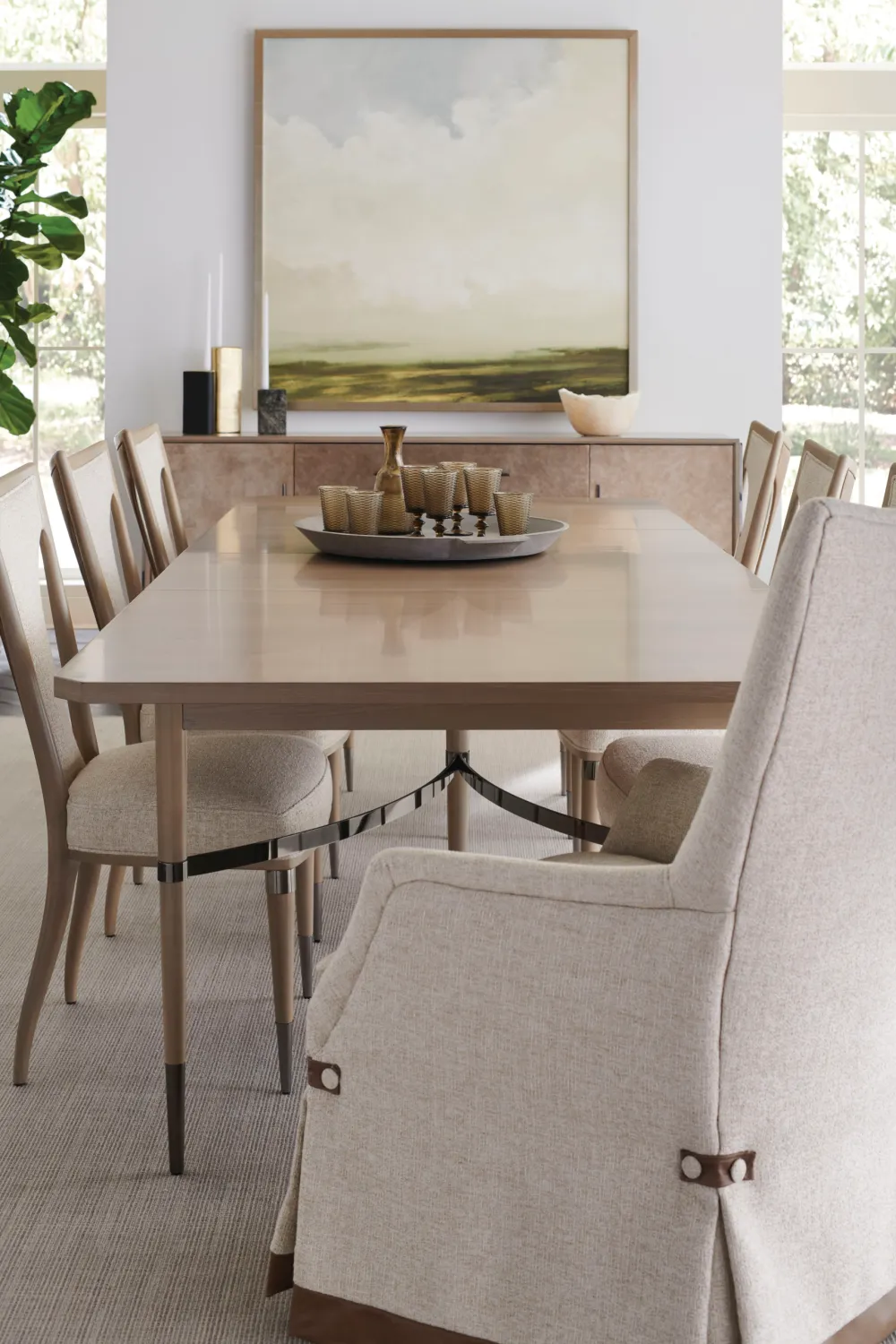 Beige Extendable Dining Table | Caracole Here to Accommodate